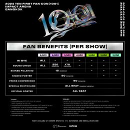 TEN (เตนล์) ทรงพลัง ปังสุด ประกาศเพิ่มรอบการแสดงแฟนคอนเดี่ยว 2024 TEN FIRST FAN-CON [1001] IN BANGKOK ณ อิมแพ็ค อารีน่า เปิดจำหน่ายบัตร 9–10 กุมภาพันธ์นี้!